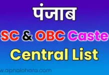 punjab caste list, sc caste list in punjab, obc caste list in punjab